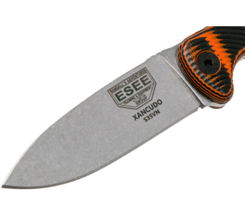 Faca Esee Xancudo XAN2-006 Lâmina de 7,5 cm em aço inoxidável Cabo G10 laranja e preto + bainha 2