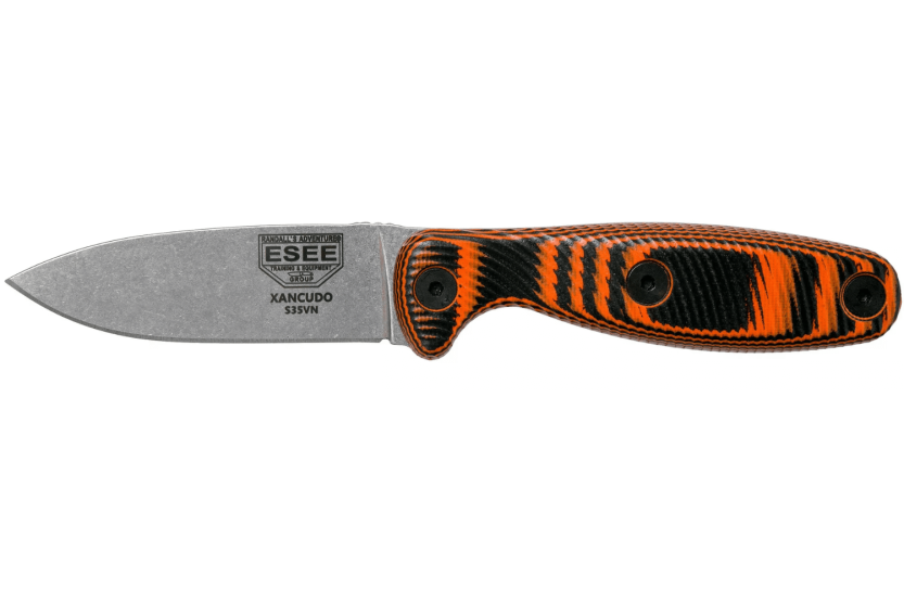 Esee Xancudo XAN2-006 cuchillo 7.5cm hoja acero inoxidable G10 mango naranja y negro + funda