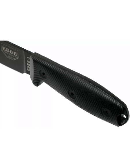 Esee 3 3PMB-001 veitsi 8.8cm hiiliteräksestä terä musta G10 kahva + asia