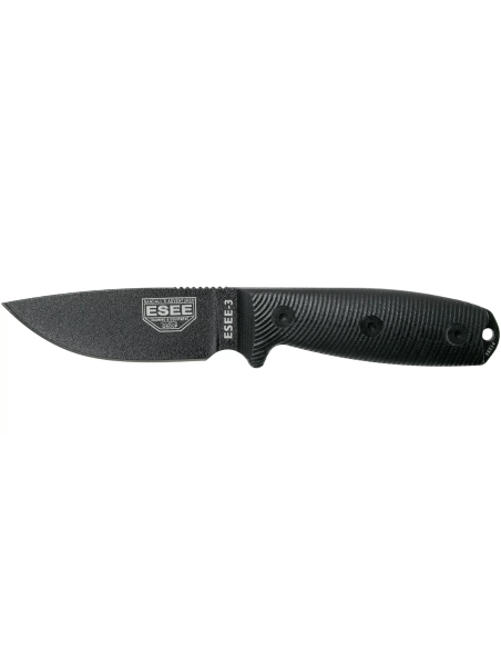 Esee 3 3PMB-001 coltello 8,8 cm lama in acciaio al carbonio G10 manico nero + custodia