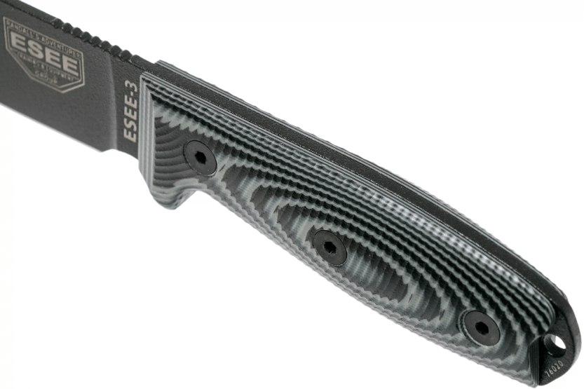 Esee 3 3PMB-002 coltello 8,8 cm lama in acciaio al carbonio G10 manico grigio e nero + custodia