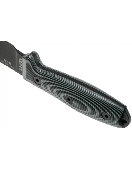 Esee 3 3PMB-002 cuchillo 8.8cm hoja acero carbono G10 mango gris y negro + funda