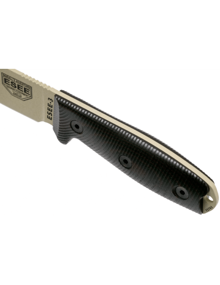 Esee 3 3PMDT-004 kniv 8,8 cm blad i kolstål G10 svart och rött handtag + slida