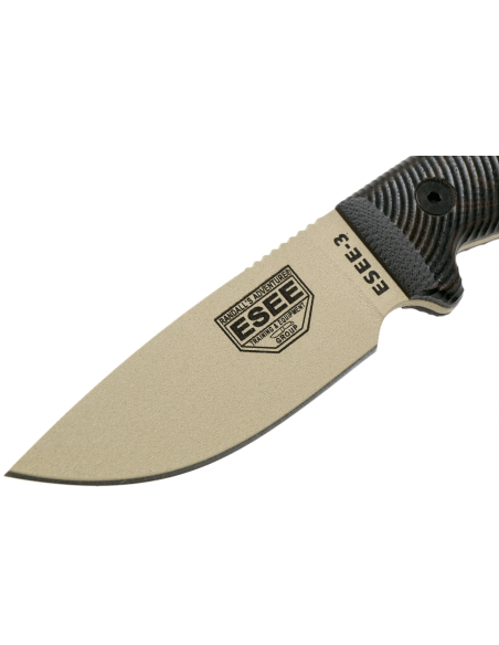 Esee 3 3PMDT-004 kniv 8,8 cm karbonstålblad G10 svart og rødt håndtak + slire