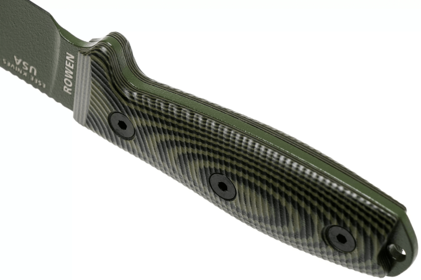 Faca Esee 3 3PMOD-003 Lâmina de 8,8 cm em aço carbono Cabo verde e preto em G10 + bainha