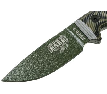 Esee 3 3PMOD-003 veitsi 8.8cm hiiliteräksestä valmistettu terä G10 vihreä ja musta kahva + kotelo + kotelo 2