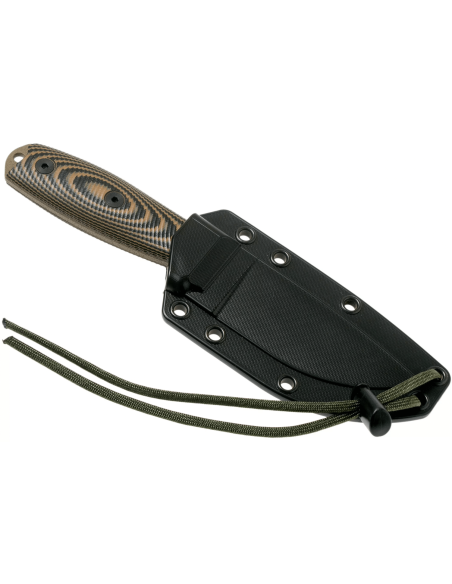 Esee 3 3PMDE-005 cuchillo 8.8cm hoja de acero al carbono G10 coyote y mango negro + funda