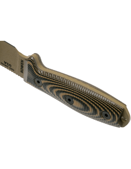 Faca Esee 3 3PMDE-005 Lâmina de 8,8 cm em aço carbono G10 coiote e cabo preto + bainha