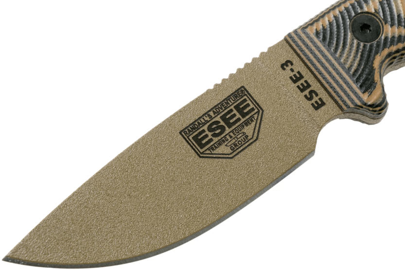 Esee 3 3PMDE-005 mes 8.8cm koolstofstaal lemmet G10 coyote en zwart handvat + schede