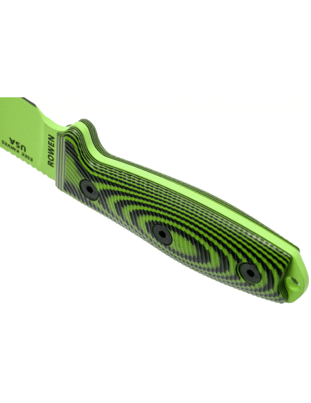 Esee 3 3PMVG-007 kniv 8,8 cm karbonstålblad G10-håndtak svart og giftgrønn + slire