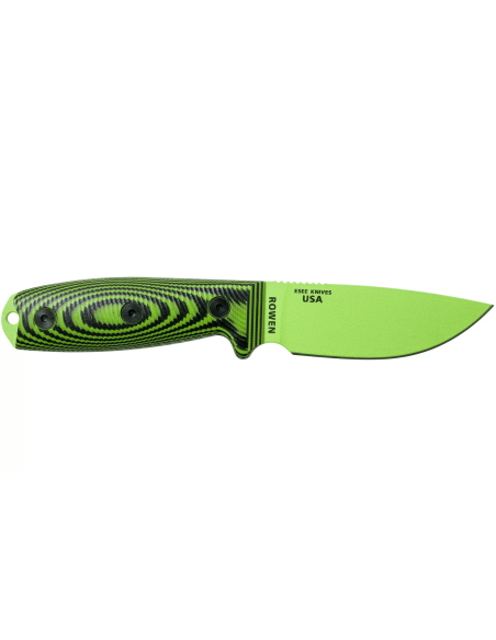 Esee 3 3PMVG-007 veitsi 8.8cm hiiliteräksestä terä G10 kahva musta ja myrkynvihreä + tuppi