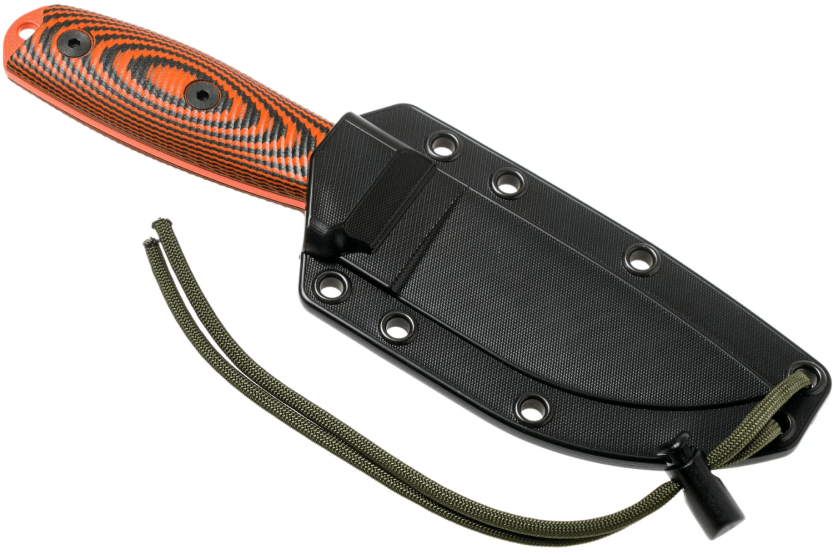 Esee 3 3PMOR-006 coltello 8,8 cm lama in acciaio al carbonio G10 manico nero e arancione + custodia