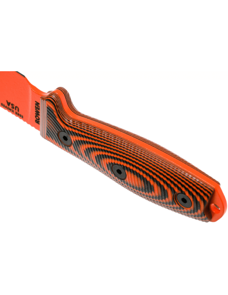 Faca Esee 3 3PMOR-006 Lâmina de 8,8 cm em aço carbono G10 cabo preto e laranja + estojo