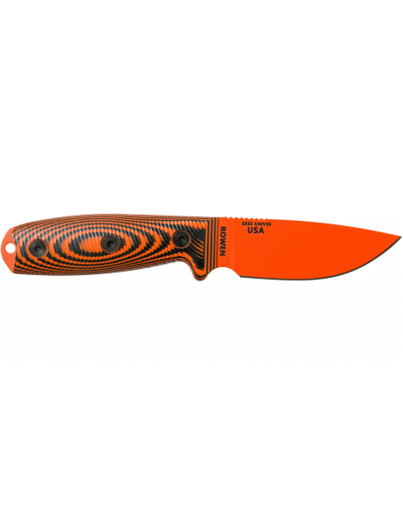Esee 3 3PMOR-006 kniv 8,8 cm karbonstålblad G10 svart og oransje håndtak + etui