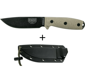 Esee 4 4PB-017 veitsi 11.6cm hiiliteräksestä terä vaaleanvihreä micarta kahva + asia