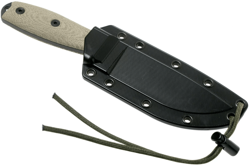 Esee 4 4PB-017 kniv 11,6 cm klinge i kulstofstål lysegrønt micarta-håndtag + etui