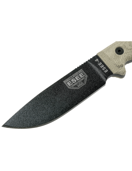 Esee 4 4PB-017 kniv 11,6 cm blad i karbonstål lysegrønt micartahåndtak + etui