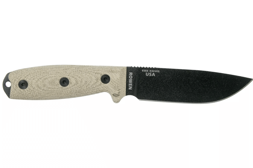 Messer Esee 4 4PB-017 Karbonstahlklinge 11,6cm Griff Micarta hellgrün + Etui