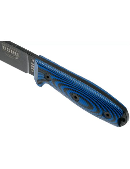 Esee 4 Knife 4PB-008 11.6cm carbon steel blade G10 blue and black handle + sheath