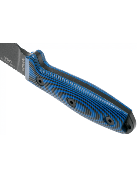 Esee 4 Knife 4PB-008 11,6 cm klinge i kulstofstål G10 blåt og sort håndtag + skede
