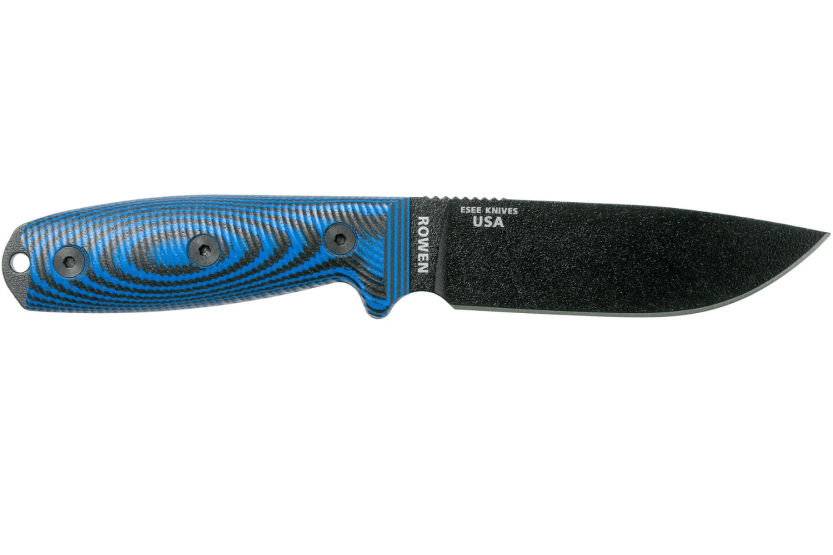 Esee 4 Knife 4PB-008 11.6cm carbon steel blade G10 blue and black handle + sheath