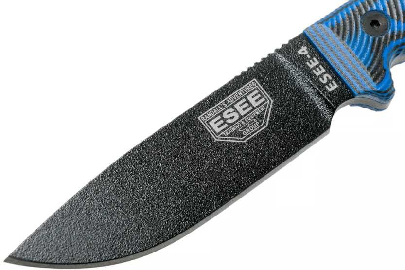 Esee 4 Knife 4PB-008 11.6cm carbon steel blade G10 blue and black handle + sheath