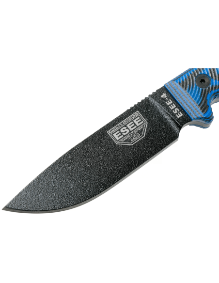 Esee 4 Knife 4PB-008 11.6cm carbon steel blade G10 blue and black handle + sheath