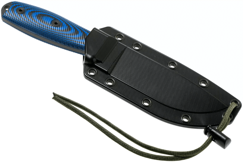 Esee 4 Puukko 4PB-008 11.6cm hiiliteräksestä valmistettu terä G10 sininen ja musta kahva + tuppi