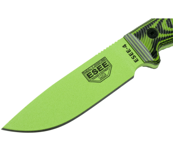 Coltello Esee 4 4PVG-007 lama in carbonio da 11,6 cm con manico in G10 verde e nero + custodia 2