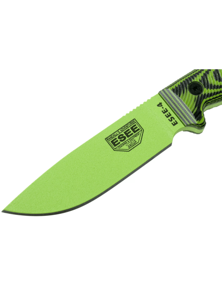 Esee 4 4PVG-007 knife 11.6cm carbon blade G10 green and black handle + case