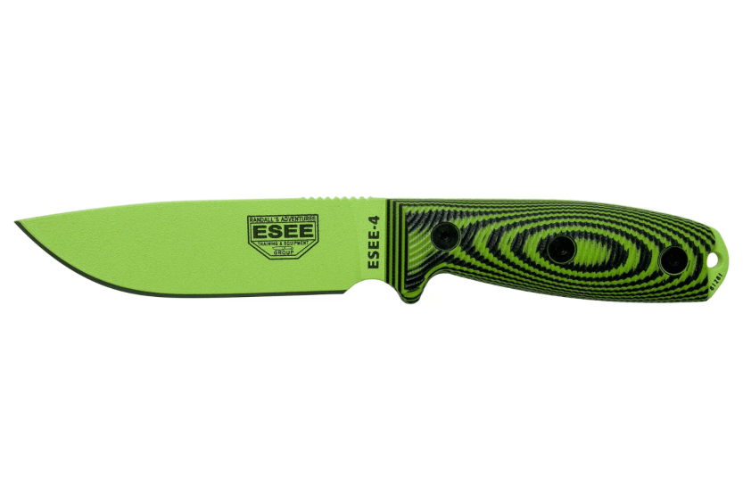 Esee 4 4PVG-007 knife 11.6cm carbon blade G10 green and black handle + case