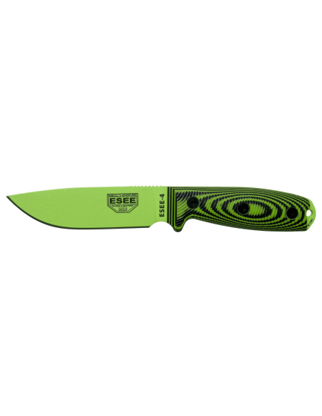 Esee 4 4PVG-007 mes 11.6cm carbon lemmet G10 groen en zwart heft + etui