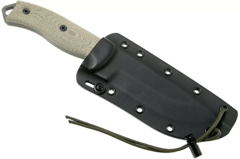 Esee 5 coltello 5POD-017 13,2 cm lama in acciaio al carbonio manico in micarta verde chiaro + custodia