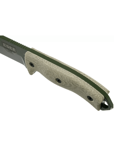 Cuchillo Esee 5 5POD-017 13.2cm hoja acero carbono mango micarta verde claro + funda