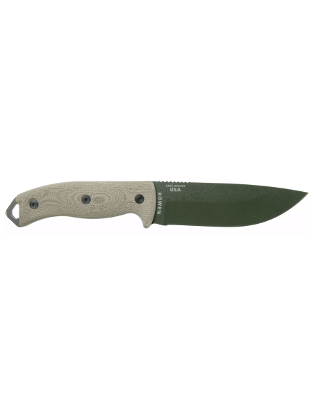 Esee 5 coltello 5POD-017 13,2 cm lama in acciaio al carbonio manico in micarta verde chiaro + custodia