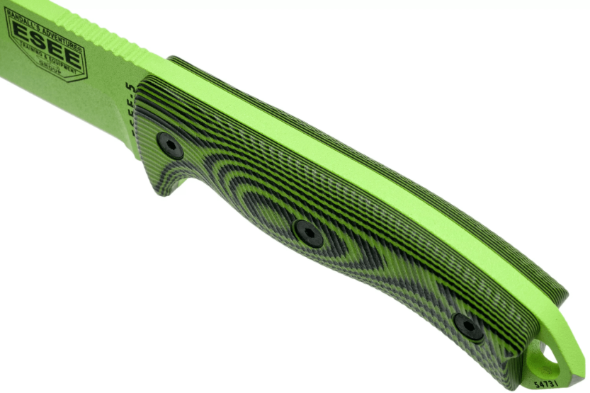 Messer Esee 5 5PVG-007 Karbonklinge 13,2cm Griff G10 grün und schwarz + Etui