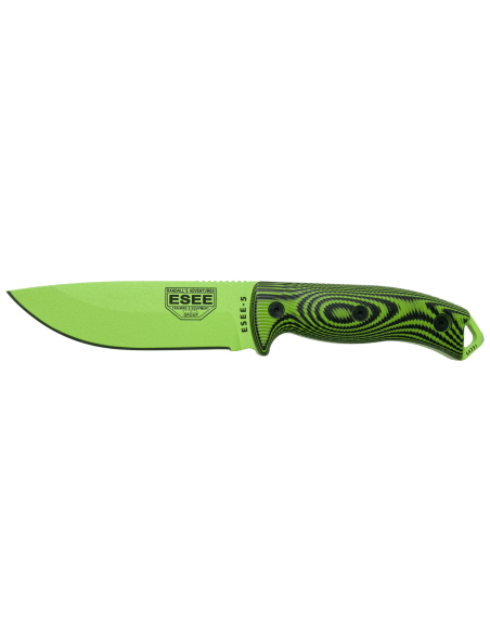 Messer Esee 5 5PVG-007 Karbonklinge 13,2cm Griff G10 grün und schwarz + Etui