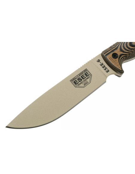 Esee 6 6PDT-005 kniv 16,5 cm kolblad G10-handtag Coyote och svart + slida