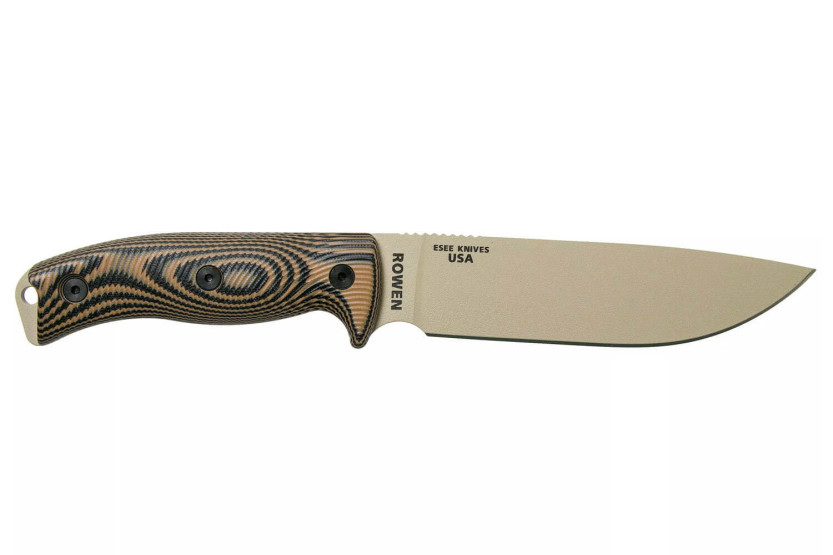 Esee 6 6PDT-005 kniv 16,5 cm kulstofblad G10-håndtag Coyote og sort + skede