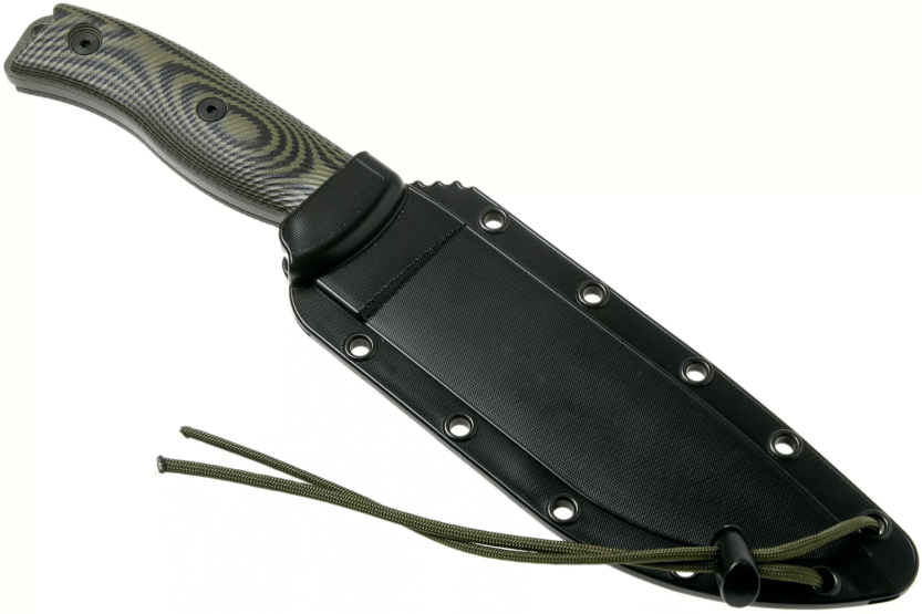 Esee 6 6POD-003 cuchillo 16.5cm hoja acero carbono G10 mango verde y negro + funda