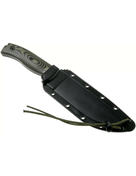 Esee 6 6POD-003 veitsi 16.5cm hiiliteräksestä valmistettu terä G10 vihreä ja musta kahva + kotelo + kotelo