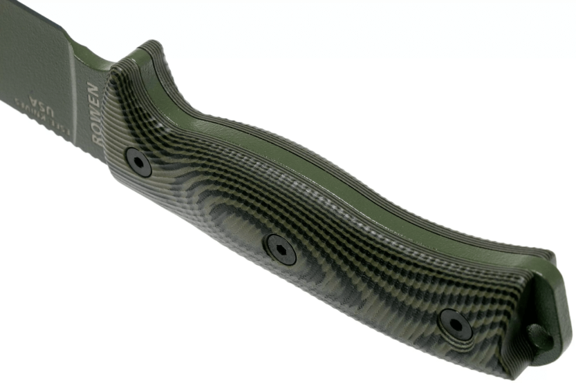 Esee 6 6POD-003 knife 16.5cm carbon steel blade G10 green and black handle + case