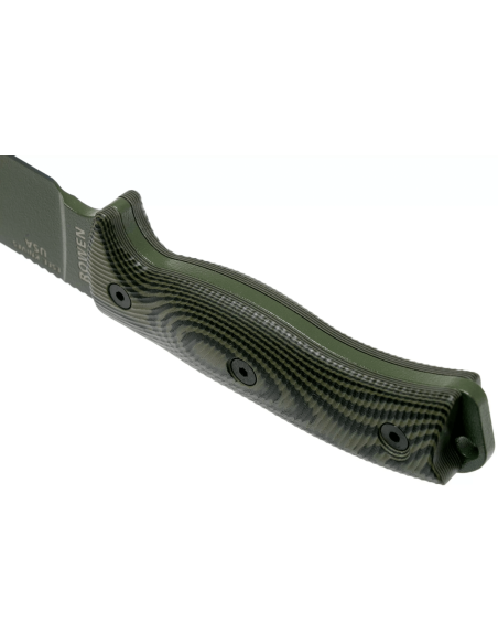 Esee 6 6POD-003 kniv 16,5 cm blad i kolstål G10 grönt och svart handtag + fodral