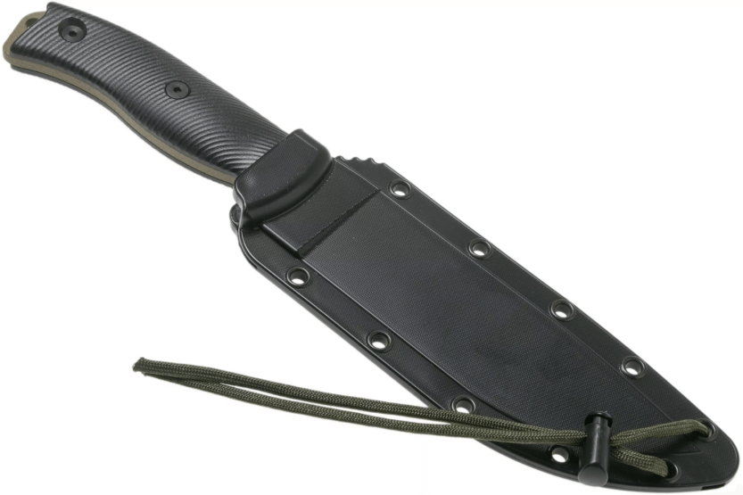 Esee 6 6PDE-001 cuchillo 16.5cm hoja acero carbono G10 mango negro + funda