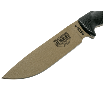 Esee 6 6PDE-001 coltello 16,5 cm lama in acciaio al carbonio manico nero G10 + custodia 2