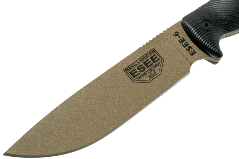Esee 6 6PDE-001 knife 16.5cm carbon steel blade black G10 handle + case
