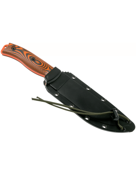 Esee 6 Mes 6POR-006 16.5cm koolstofstaal lemmet G10 oranje/zwart handvat + schede