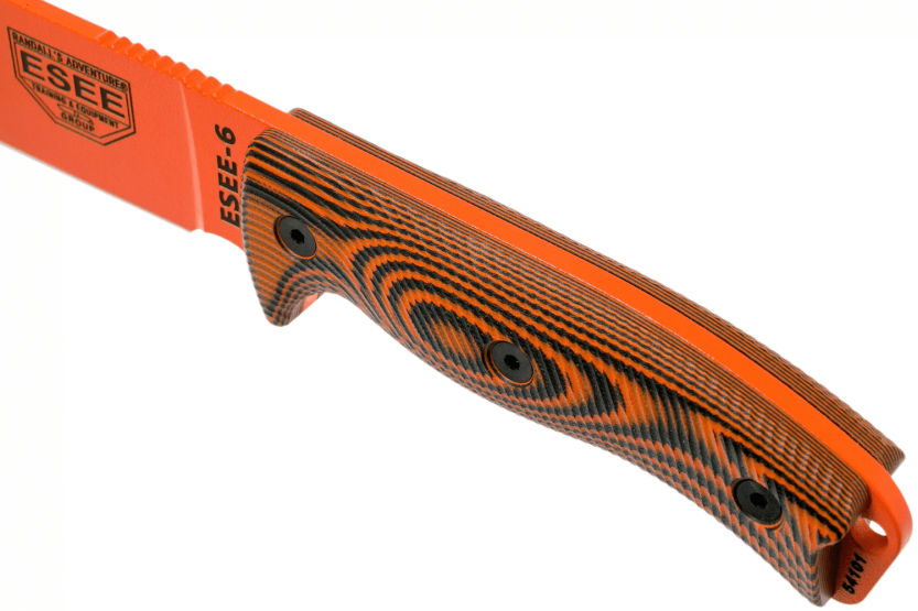 Esee 6 Knife 6POR-006 16.5cm carbon steel blade G10 orange/black handle + sheath