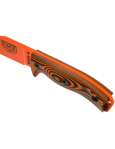 Esee 6 Knife 6POR-006 16.5cm carbon steel blade G10 orange/black handle + sheath