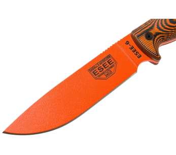 Esee 6 Kniv 6POR-006 16,5 cm blad i kolstål G10 orange/svart handtag + slida 2